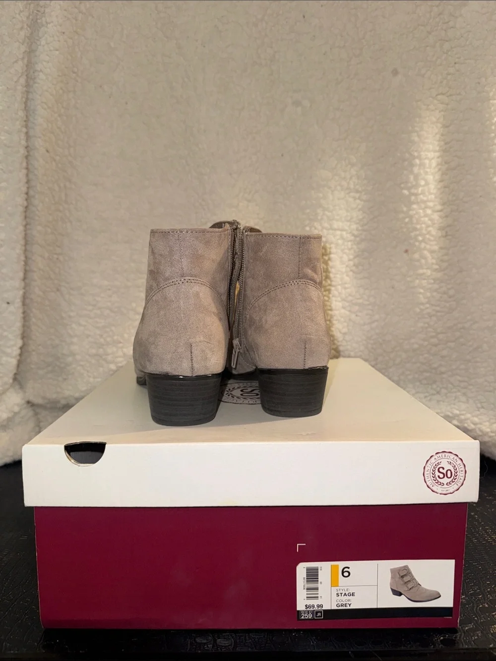 SO Taupe Suede Triple Buckle Ankle Boots